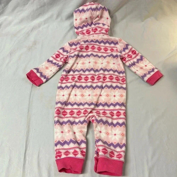 Gymboree - Hooded Fleece romper/one piece/jumpsuit/sleeper. Size 6-12 months - Picture 2 of 4